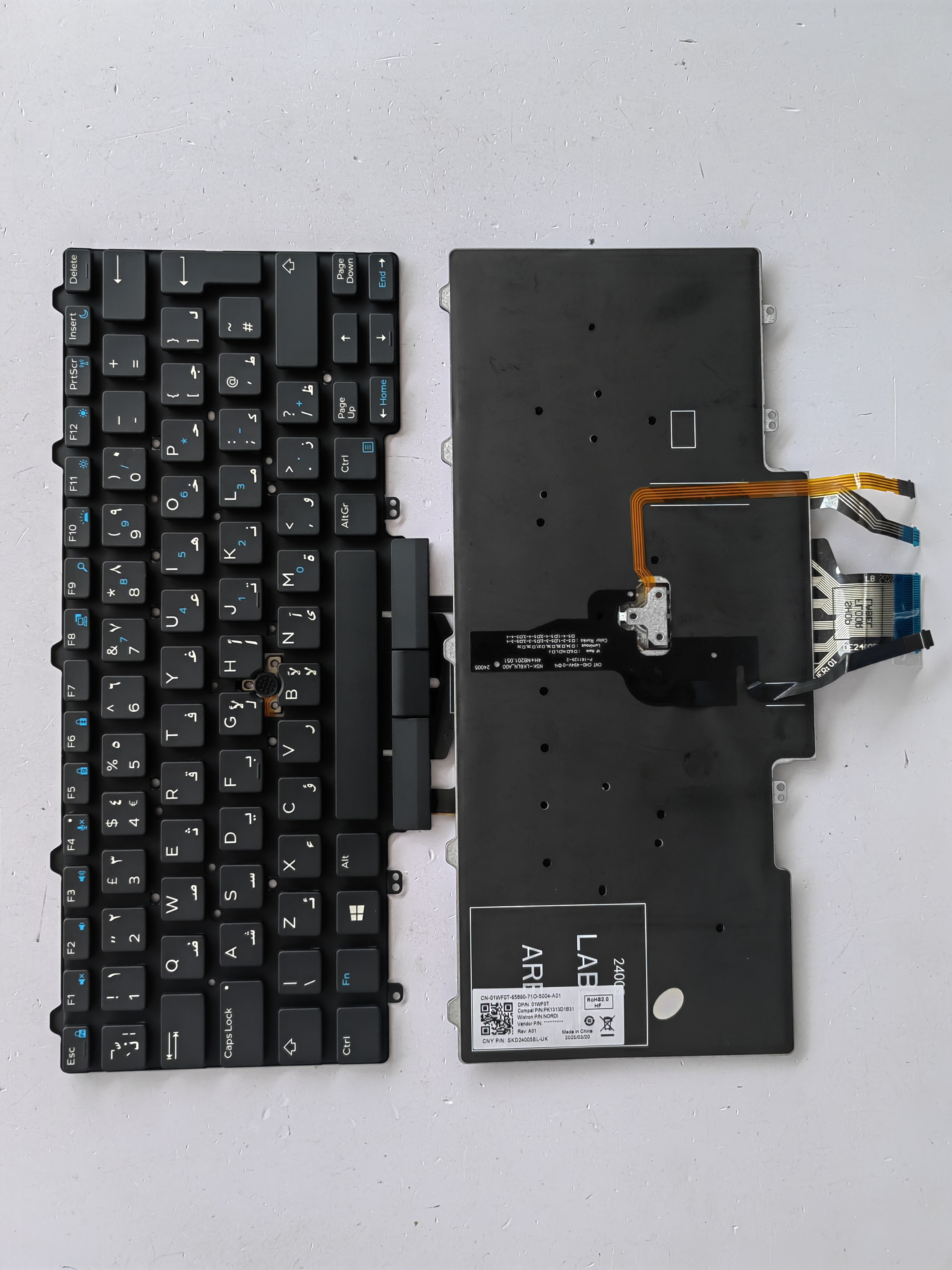 Picture of New Replacement Laptop Keyboard For DELL E5450 Enter BLACK With Point Backlit (OEM) AR Layout